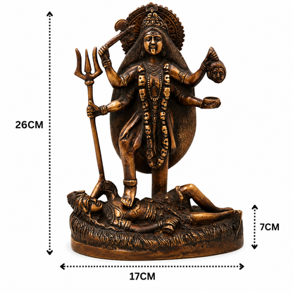 Brass Mahakali Idol Murti – Unique Chola - Handcrafted Pooja Decor by The Brasstown - Lifestyle Setup
