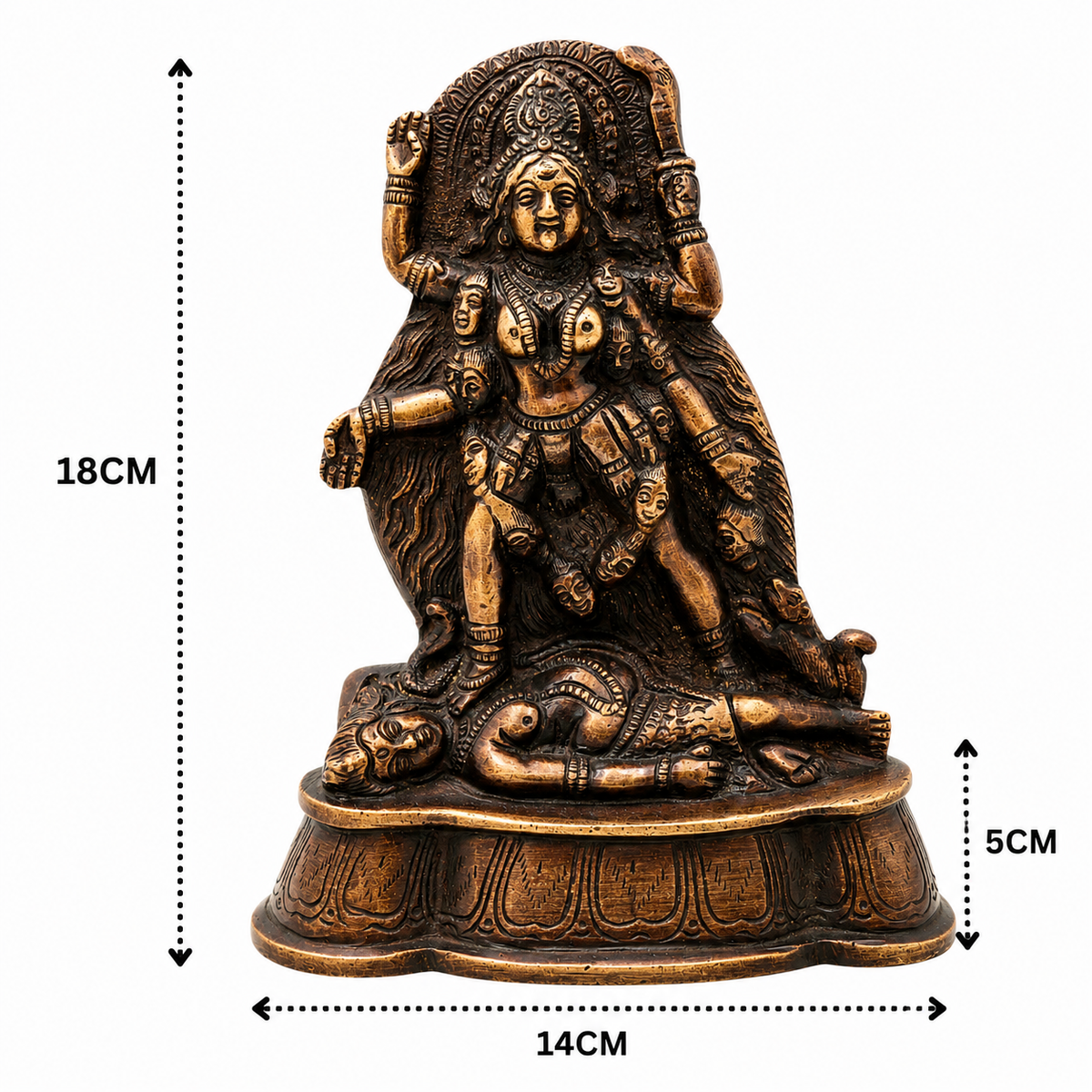 Brass Mahakali Idol Murti – Traditional Chola - Handcrafted Pooja Decor by The Brasstown - Lifestyle Setup