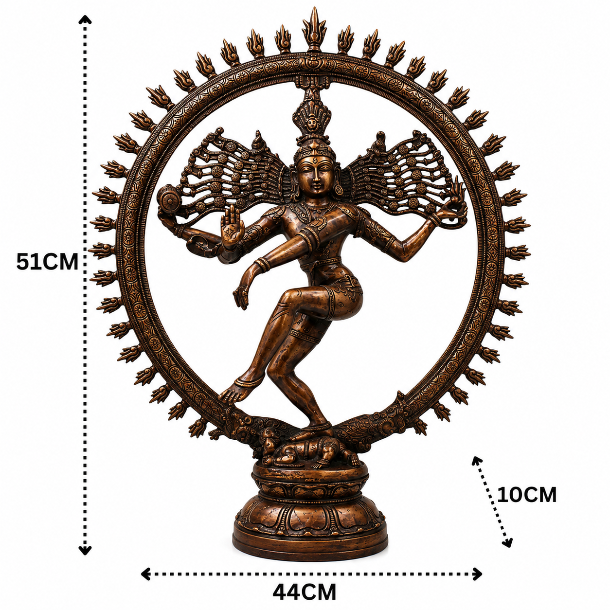 Unique Brass Nataraja Idol – Handcrafted Unique Chola Style Dancing Lord Shiva Idol for Pooja, Home Mandir, Temple Décor &amp; Spiritual Gifting 20 Inch