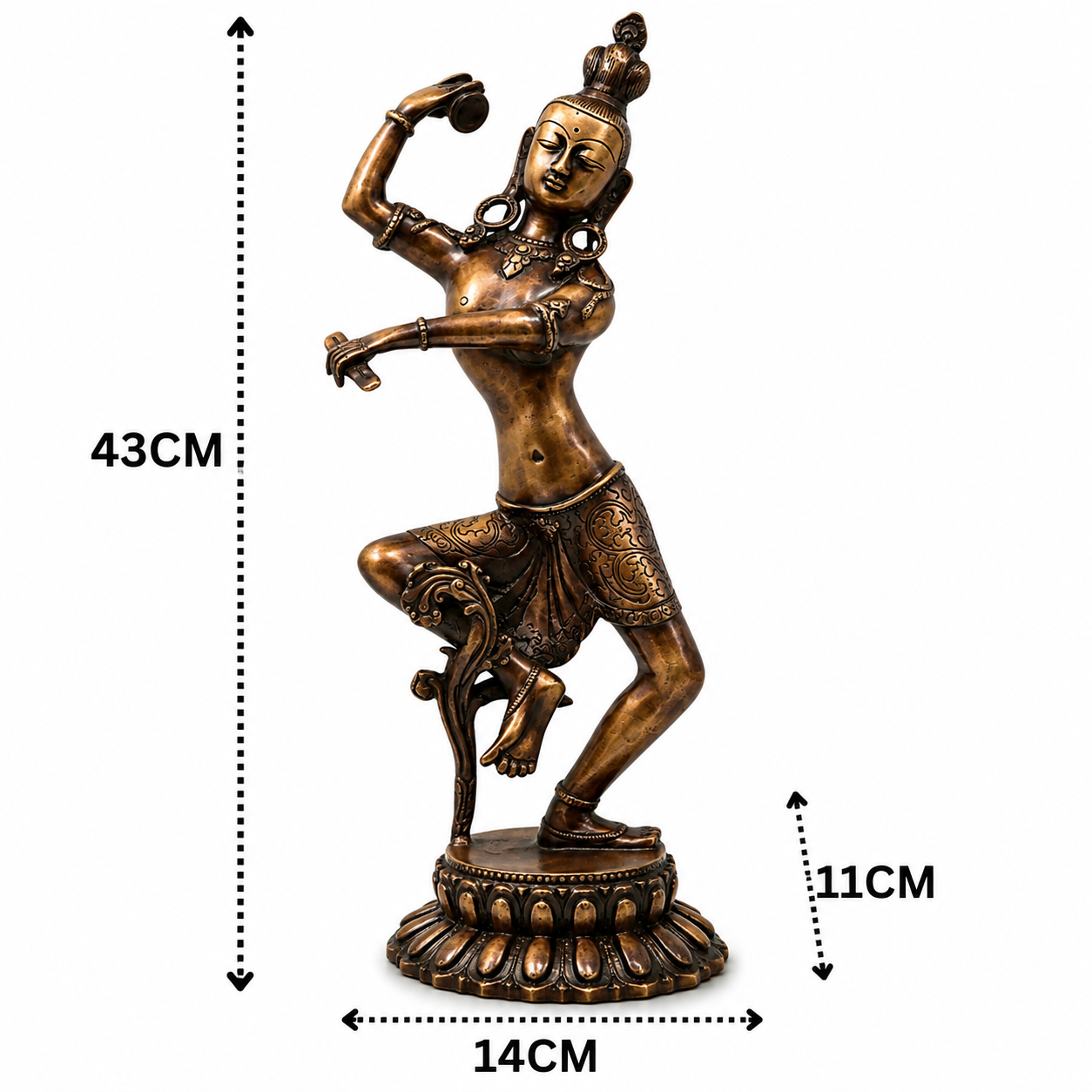 Brass Nataraja Sculpture – Handcrafted Unique Chola Style Dancing Shiva Idol for Pooja, Home Mandir, Temple Décor &amp; Spiritual Gifting 17 Inch