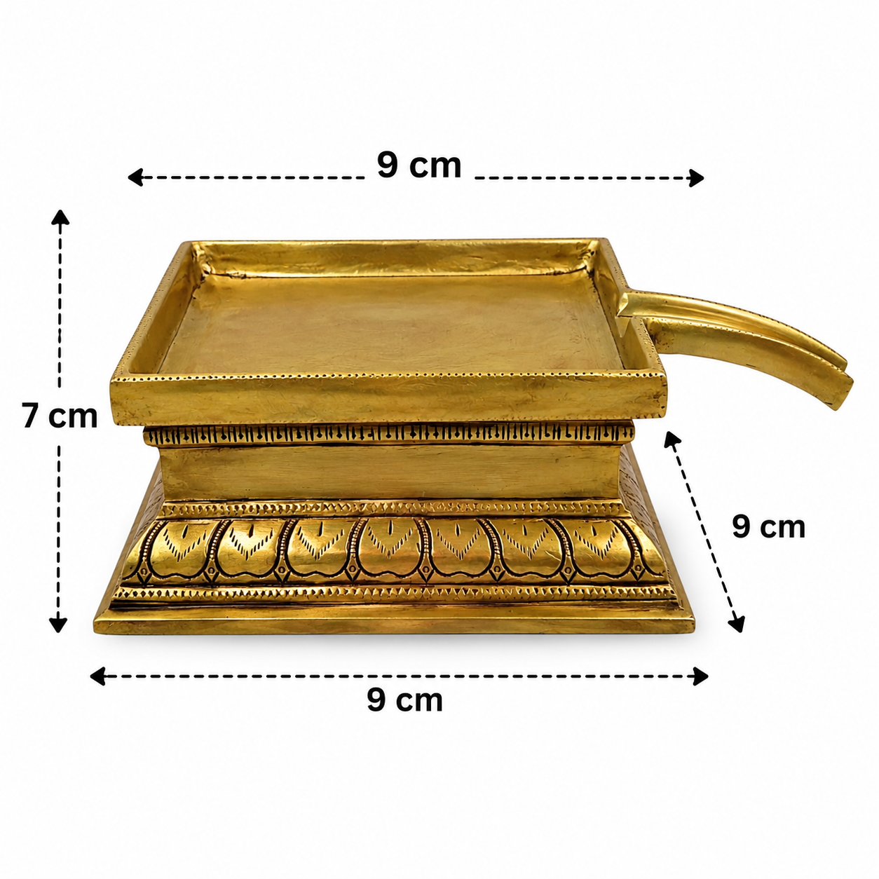 Handcrafted Brass Abhishek Patra with Somasutra Tray –  Traditional Abhishekam Plate, Tirumanjanam Stand &amp; Temple Pooja Vessel for Shivling and Deity Worship 3 Inch