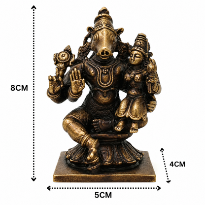 Brass Lakshmi Narasimha Idol – Traditional Narahari Murti for Pooja, Home Mandir, Spiritual Décor &amp; Gifting 3 Inch