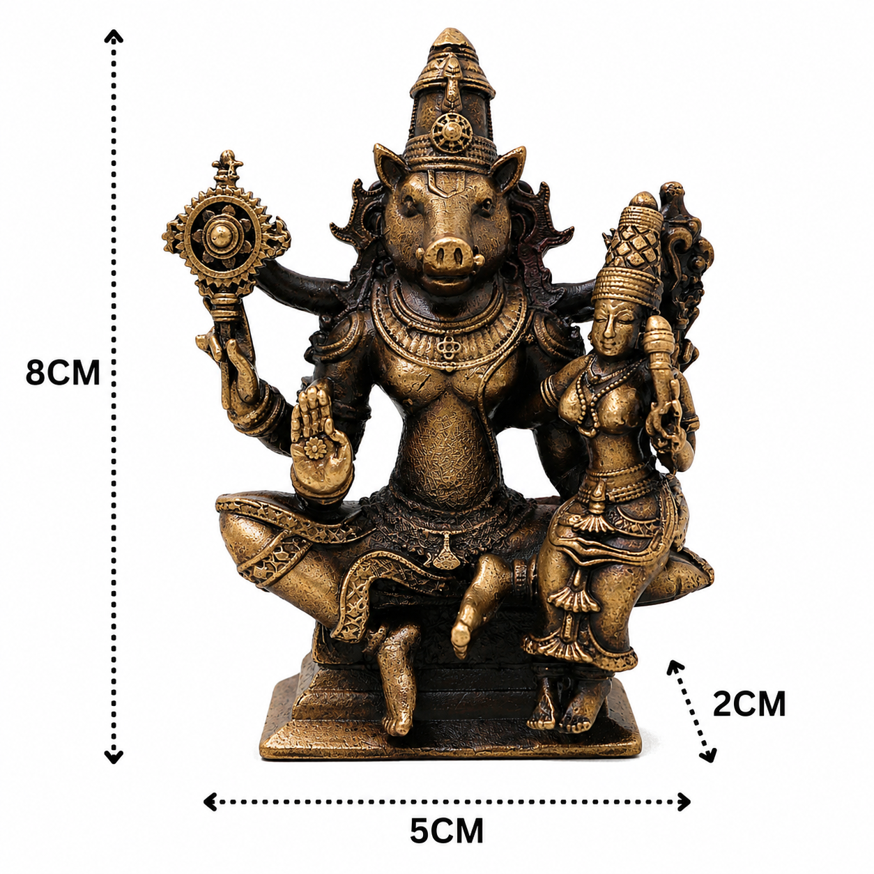 Brass Lakshmi Narasimha Idol – Handcrafted Traditional Narahari Murti for Pooja, Home Mandir, Spiritual Décor &amp; Gifting 3 Inch