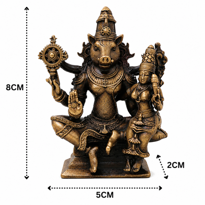 Brass Lakshmi Narasimha Idol – Handcrafted Traditional Narahari Murti for Pooja, Home Mandir, Spiritual Décor &amp; Gifting 3 Inch