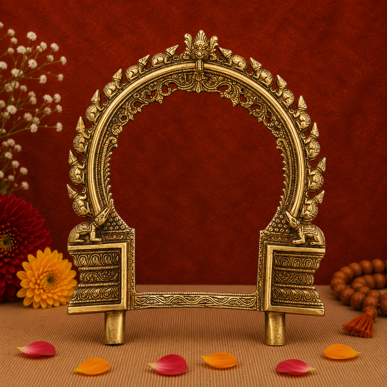 Traditional Brass Elephant Arch Frame 17 Inch