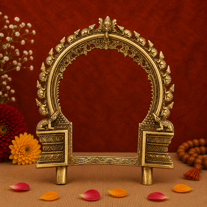 Traditional Brass Elephant Arch Frame 17 Inch