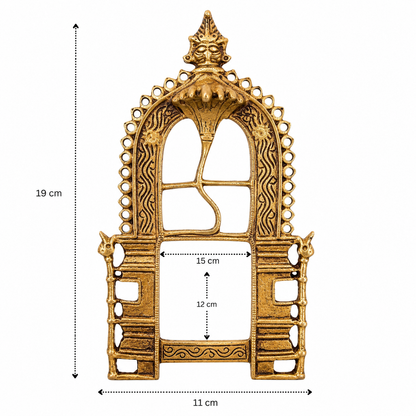 Traditional Antique Brass Temple Arch Frame 7.5 Inch