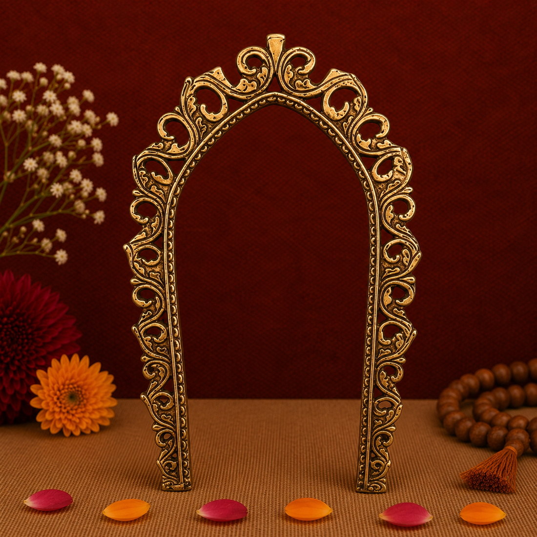 Elegant Antique Brass Arch Frame 14 Inch
