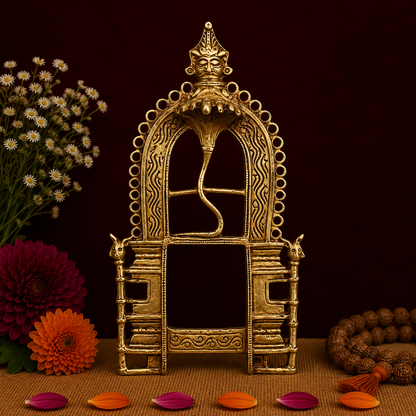 Traditional Antique Brass Temple Arch Frame 7.5 Inch