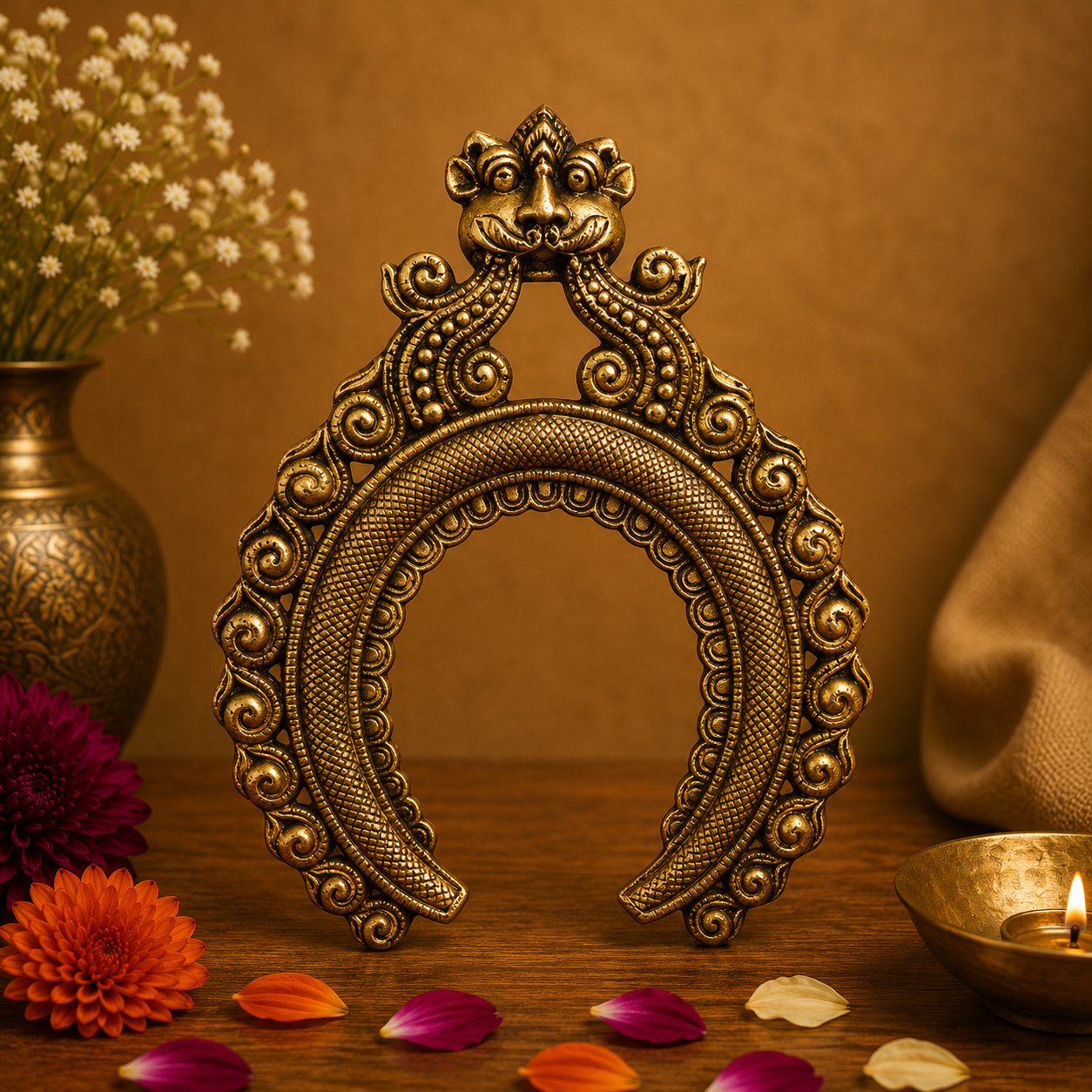 Traditional Brass Serpent Arch Frame 9 Inch