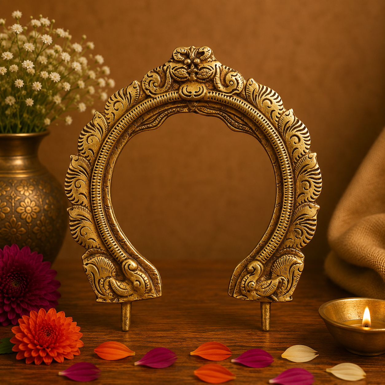 Traditional Brass Floral Arch Frame 5 Inch