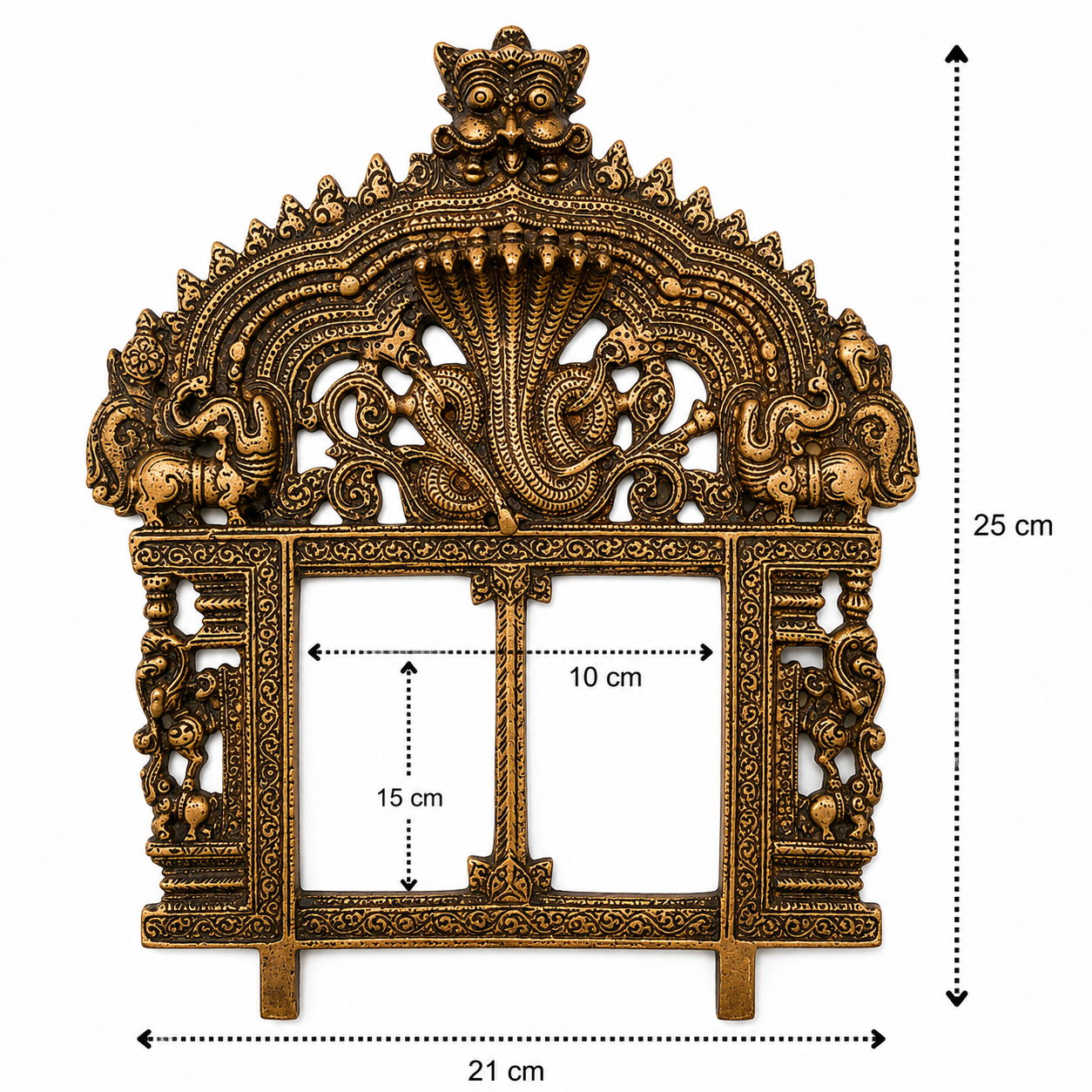 Exquisite Traditional Brass Arch Frame with Mythological Design 10 Inch