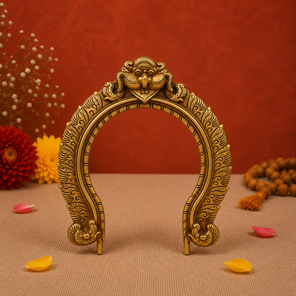 Antique Brass Temple Arch with Intricate Detailing 13 Inch