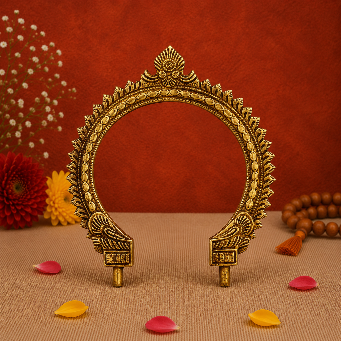 Intricately Designed Antique Brass Arch Frame 8 Inch