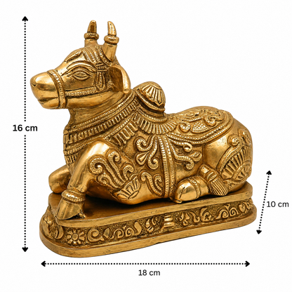 Handcrafted Brass Nandi Statue 6.5 Inch