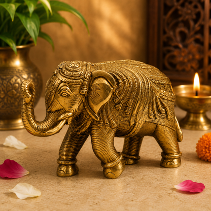 Handcrafted Brass Elephant 6 Inch