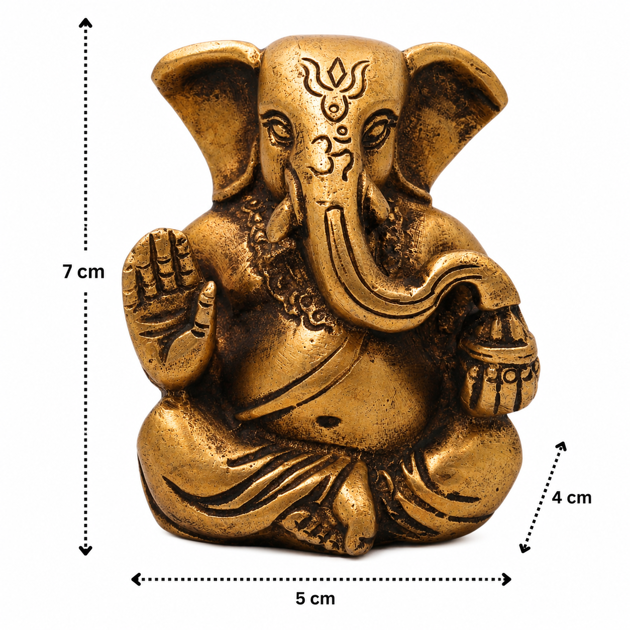 Handcrafted Traditional Brass Ganesha Ganapati Vinayaka Idol –Handcrafted Traditional Chola Style Ganapati Vinayaka Murti for Pooja, Home Mandir, Décor &amp; Gifting 3 Inch