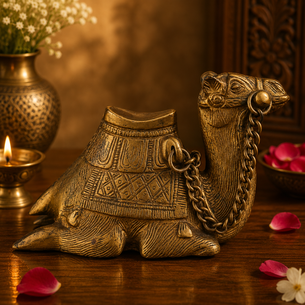 Handcrafted Brass Camel Decorative Box 4 Inch