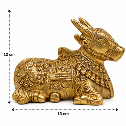 Handcrafted Brass Nandi Statue 4 Inch