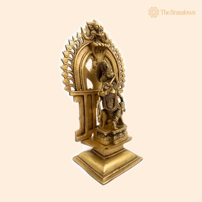 Brass Krishna Idol with Prabhavali – Handcrafted Gopal, Govinda, Balakrishna Murti for Pooja, Home Décor &amp; Temple Statue 11.5 Inch 1