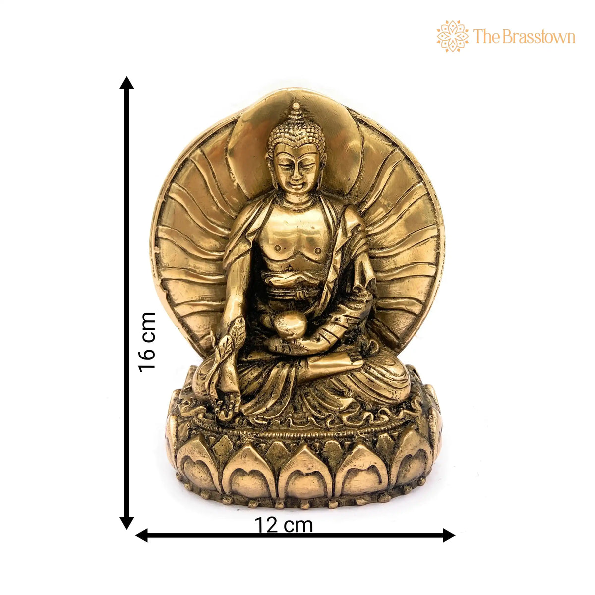 Premium Brass Buddha Idol – Handcrafted Lord Buddha Statue, Meditating Buddha Murti, Gautama Buddha Figurine, Spiritual Home Décor Showpiece 6.5 Inch 2