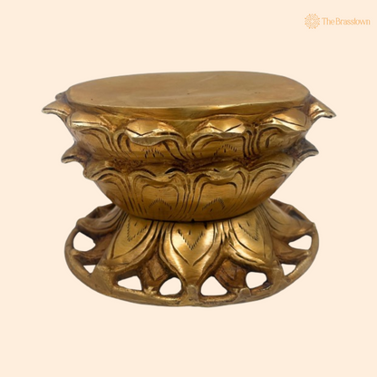 Decorative Brass Lotus Pedestal 3.5 Inch