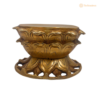 Decorative Brass Lotus Pedestal 3.5 Inch