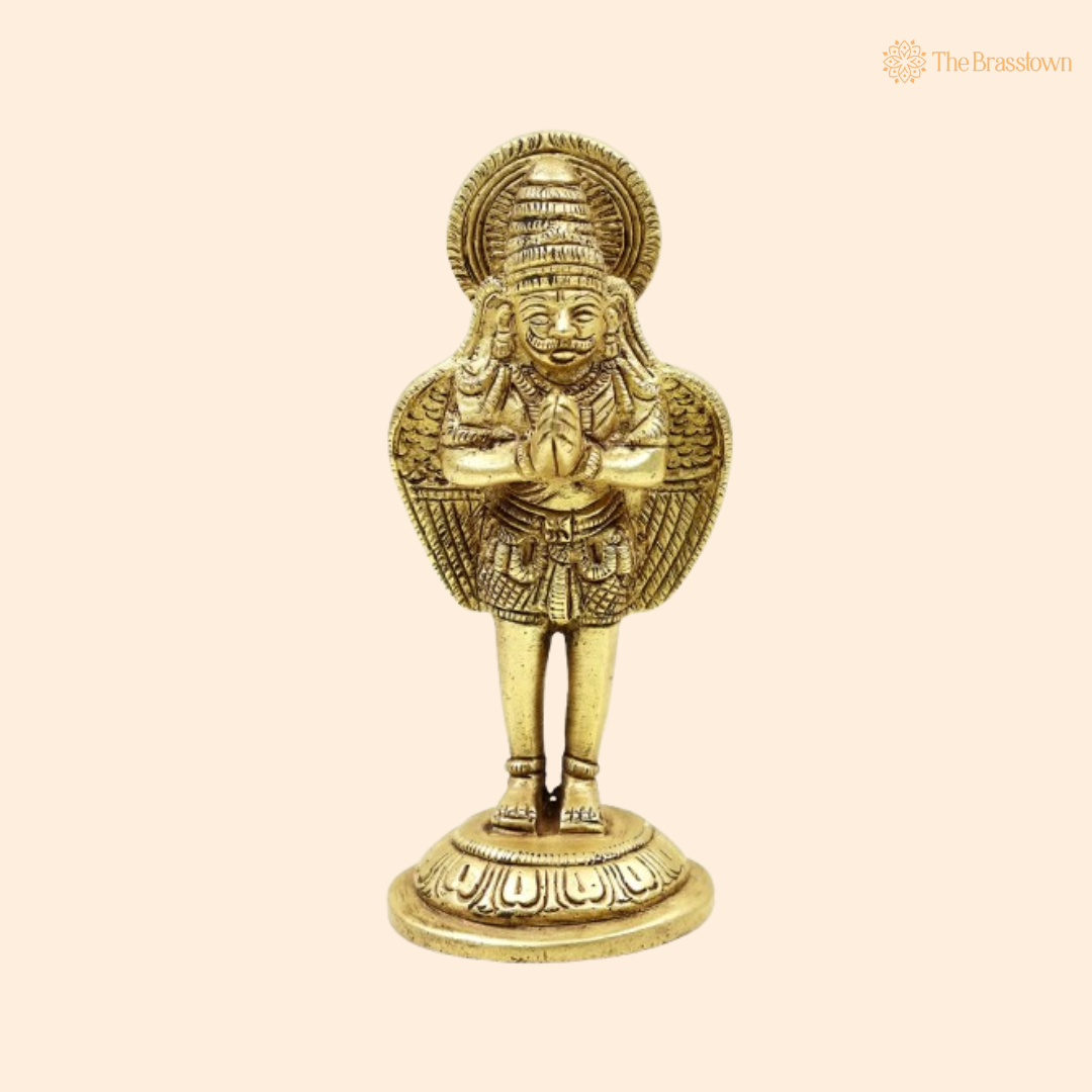 Divine Brass Garuda Idol – Symbol of Devotion & Strength 4 Inch