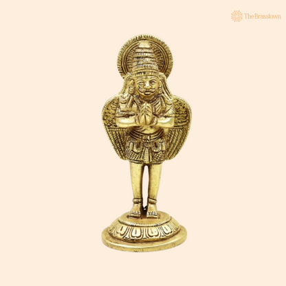 Divine Brass Garuda Idol – Symbol of Devotion &amp; Strength 4 Inch