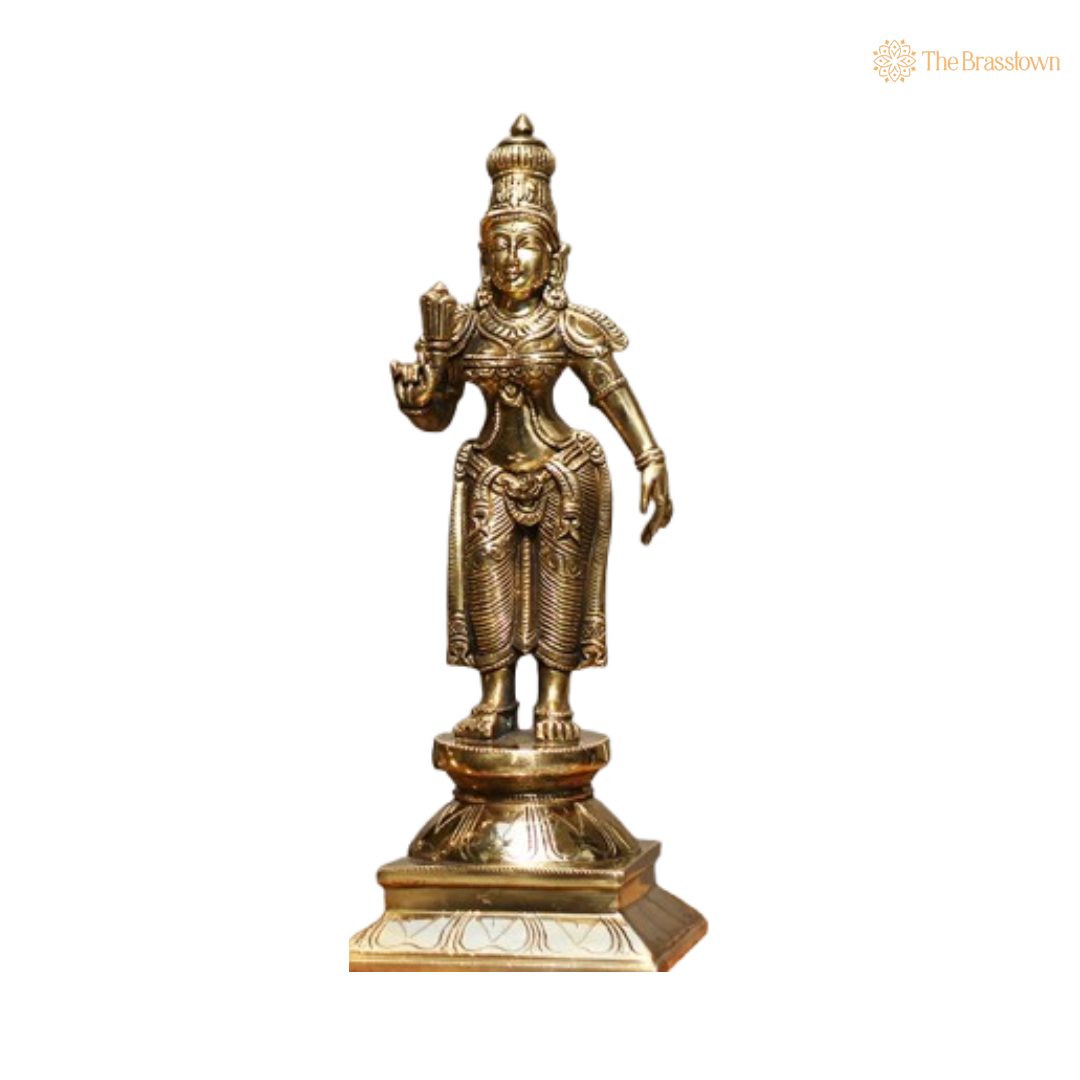Divine Brass Lord Shiva and Goddess Parvati Statue Set