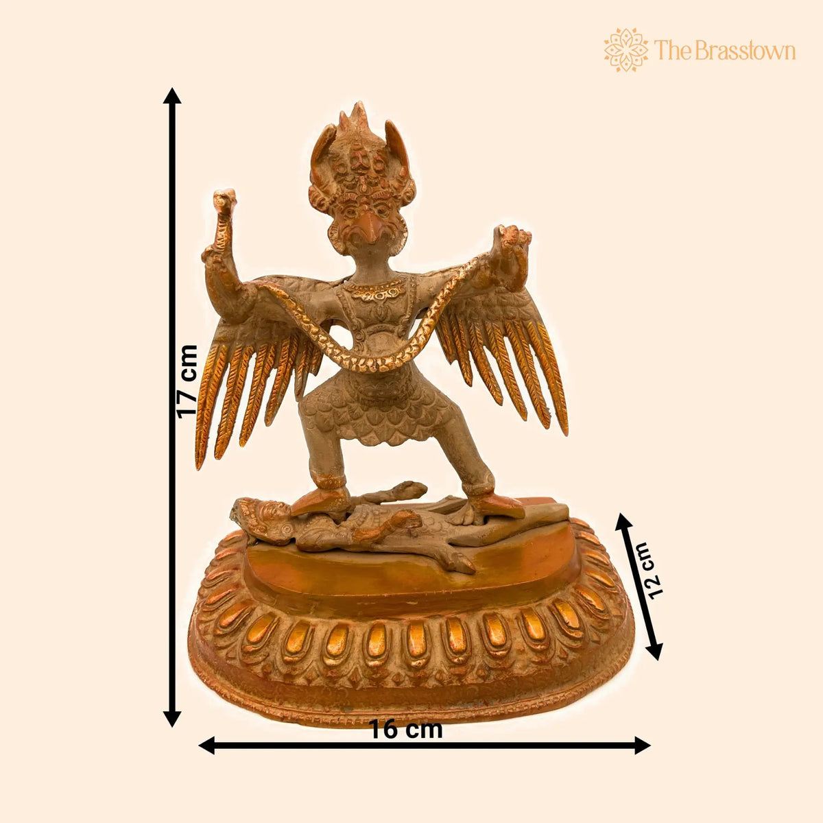 Handcrafted Brass Garuda Vahana Idol – Vishnu Vahana Suparna Pakshiraja Statue for Pooja, Home Temple &amp; Décor 7 Inch 1
