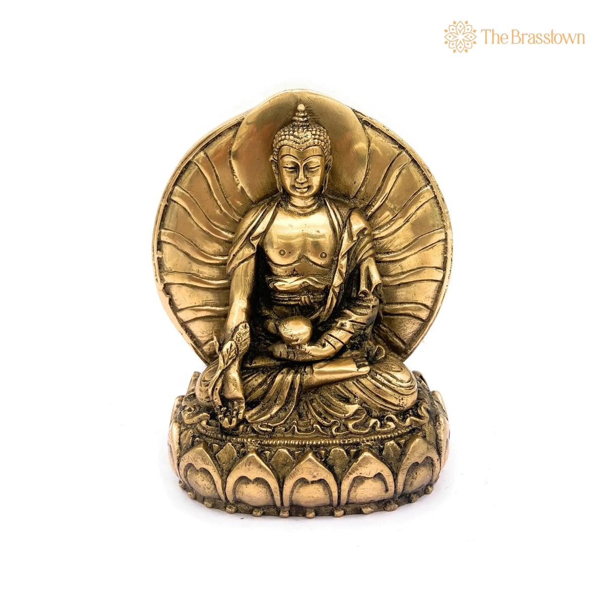 Premium Brass Buddha Idol – Handcrafted Lord Buddha Statue, Meditating Buddha Murti, Gautama Buddha Figurine, Spiritual Home Décor Showpiece 6.5 Inch 3