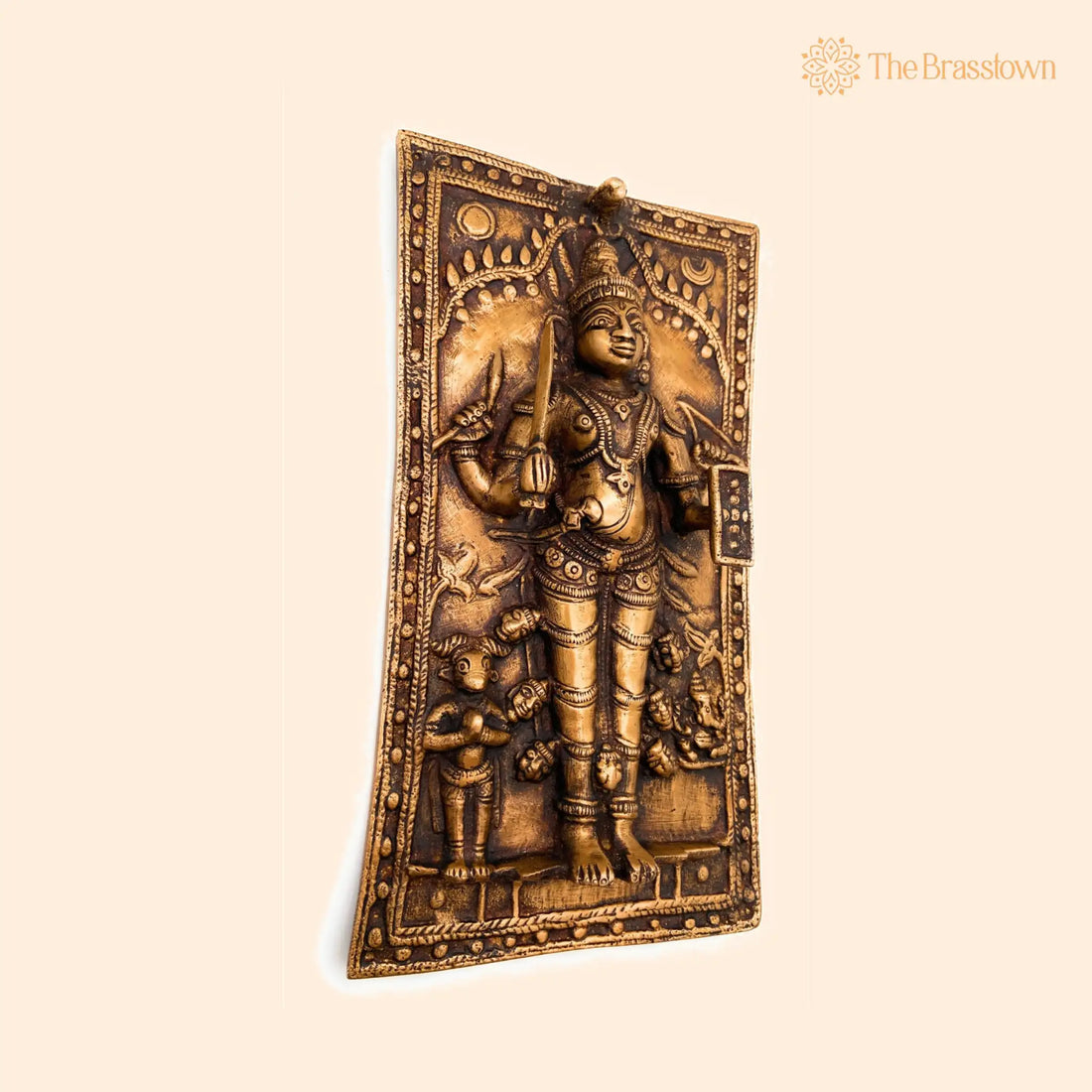 Brass Veerbhadra Murti – Veerabhadreshwara Idol, Veerbhadra Statue for Pooja, Temple &amp; Home Décor, Handcrafted Sculpture 10 Inch 1