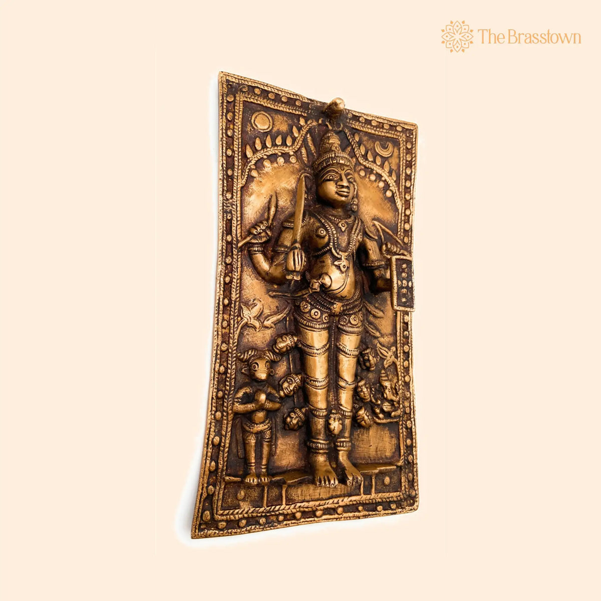 Brass Veerbhadra Murti – Veerabhadreshwara Idol, Veerbhadra Statue for Pooja, Temple &amp; Home Décor, Handcrafted Sculpture 10 Inch 1
