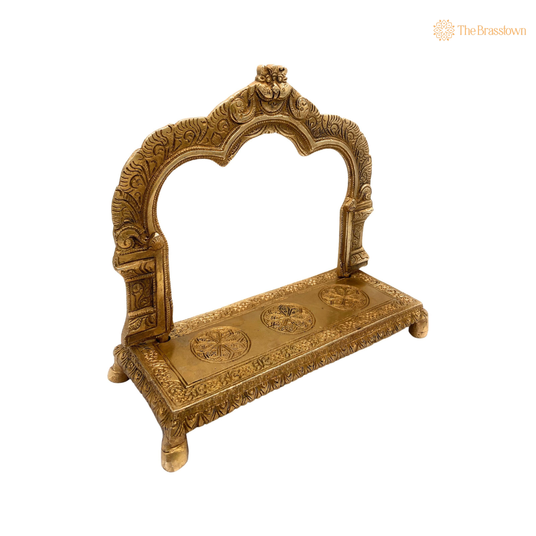 Elegant Brass Arch Frame with 8 Inch side view – antique finish detail