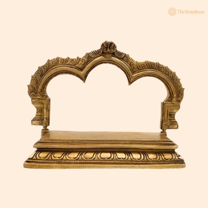 Elegant Brass Double-Arch Pooja Stand 7 Inch