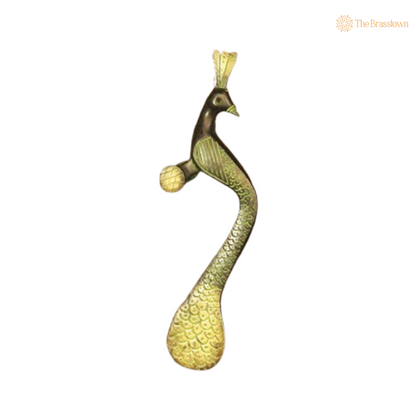 Elegant Brass Peacock Door Handles – Timeless Grace for Your Home 10 Inch
