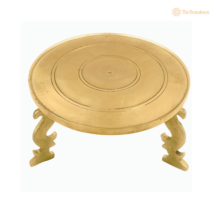 Elegant Brass Pooja Pedestal 5 Inch – home mandir puja decor India