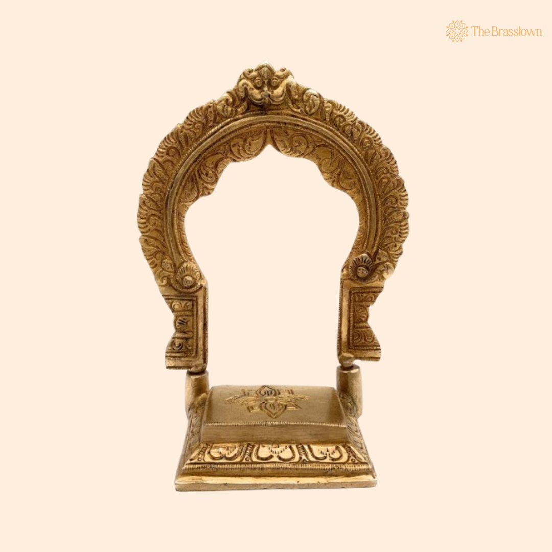 Elegant Brass Temple Arch for Idols 7 Inch