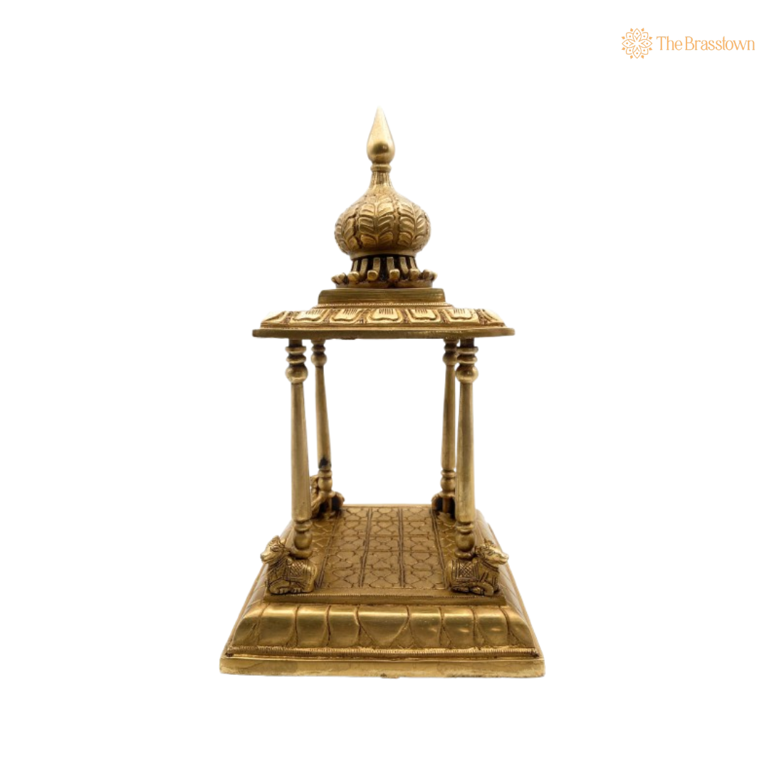Elegant Brass Temple Stand for Deity Idols 13 Inch