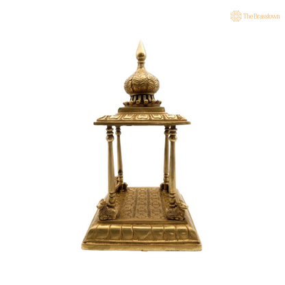 Elegant Brass Temple Stand for Deity Idols 13 Inch