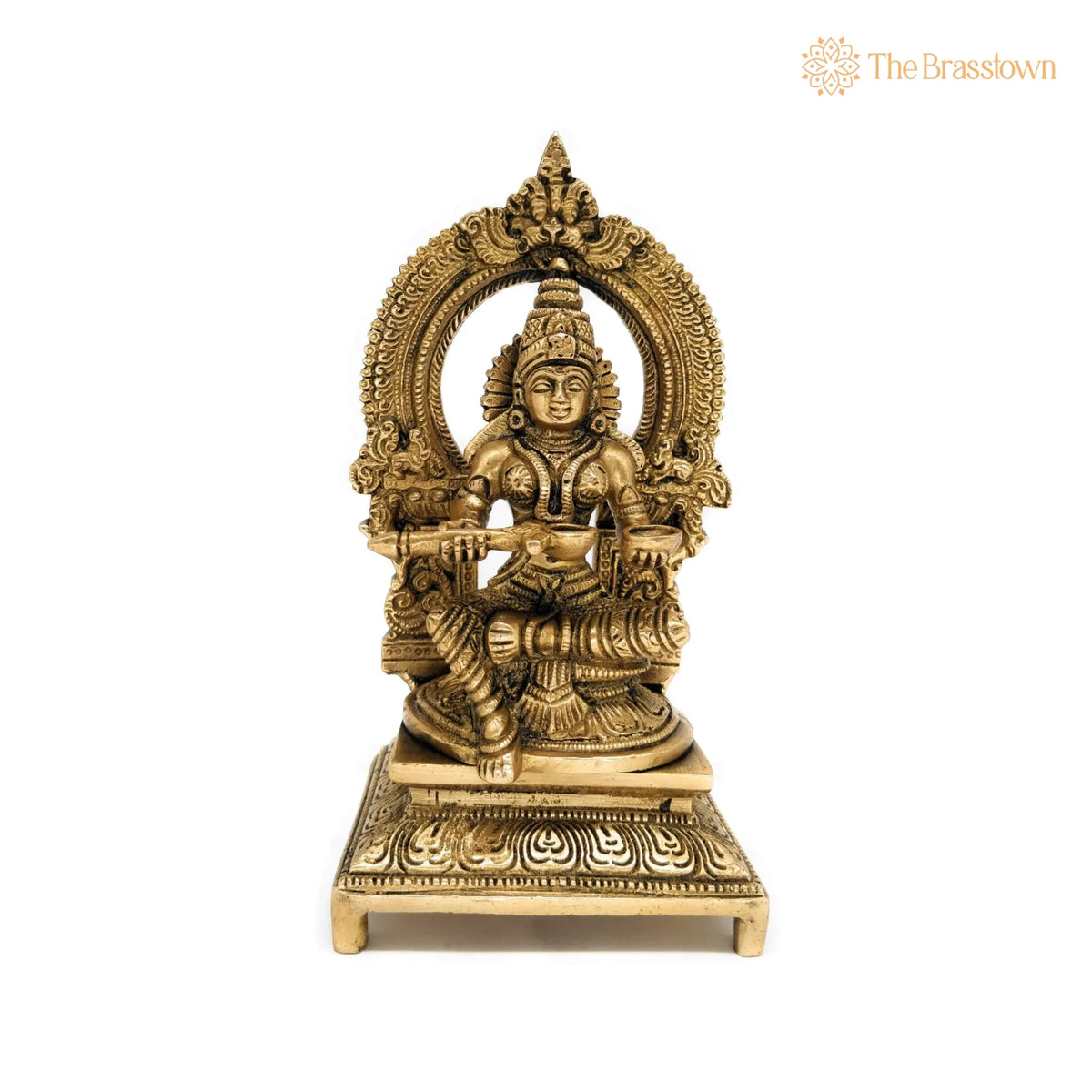 Handcrafted Brass Annapurna Devi Idol – Peetal Annapurneshwari, Kashi Annapoorani, Tamil Annapurna Thayar Murti for Pooja 8.5 Inch 2