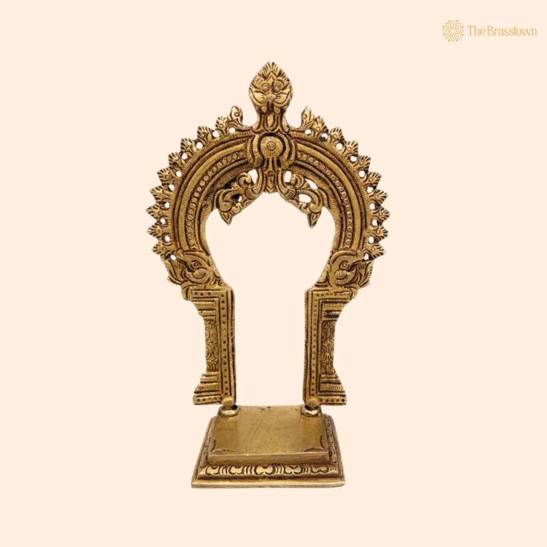 Exquisite Brass Arch for Deity Placement 8 Inch