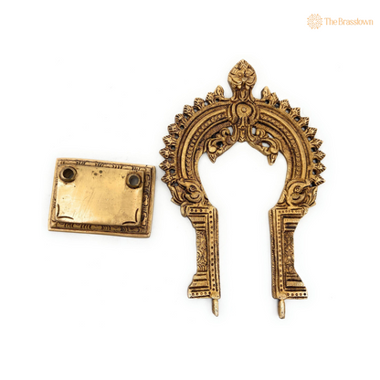 Exquisite Brass Arch for Deity Placement 8 Inch
