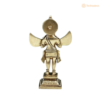 Exquisite Brass Garuda Idol – The Divine Messenger of Lord Vishnu 5.5 Inch