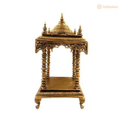 Exquisite Brass Temple for Idols – A Majestic Abode for the Divine 21 Inch