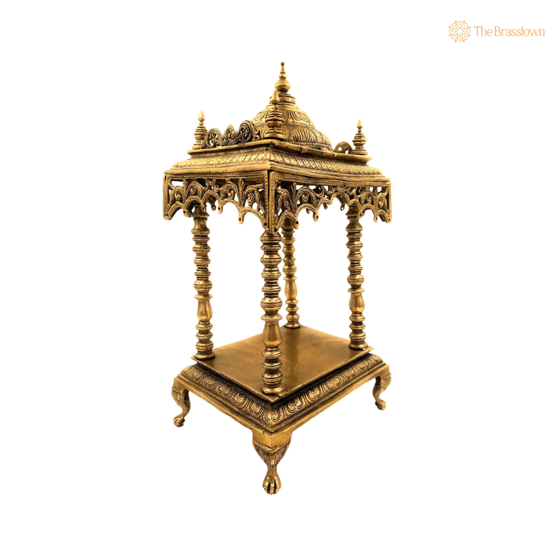 Exquisite Brass Temple for Idols – A Majestic Abode for the Divine 21 Inch