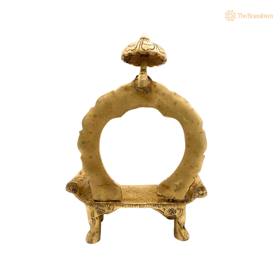 Exquisite Brass Throne with Arch 8 Inch – home mandir puja decor India