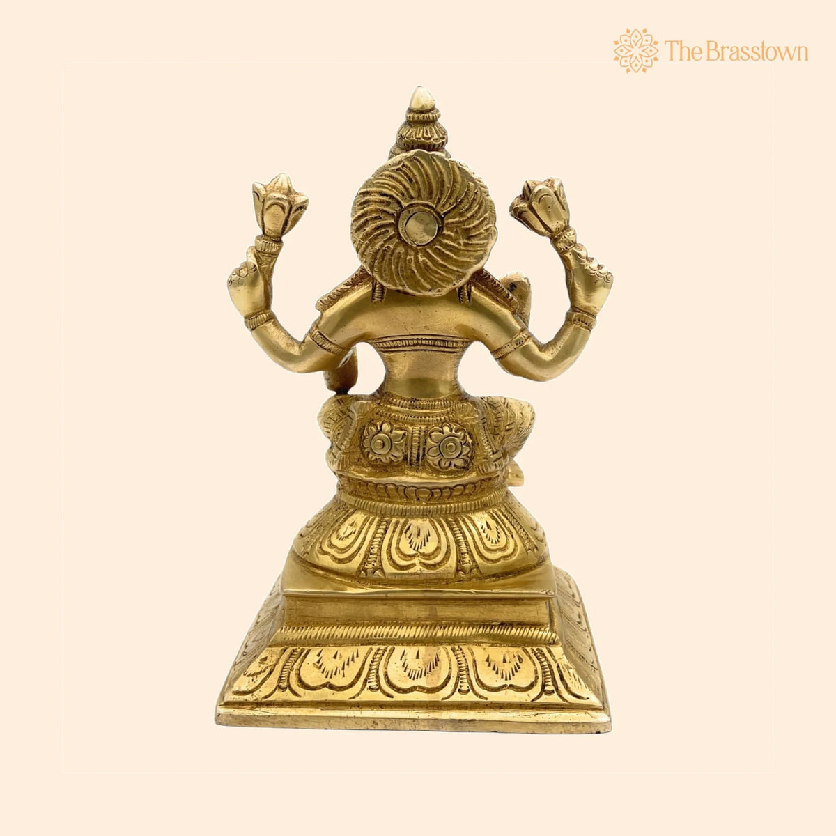 Handcrafted Brass Mahalakshmi Idol – Kamala Devi, Ashta Lakshmi, Shri Padma Lakshmi Sculpture for Home, Temple, and Pooja Décor 6 Inch 1