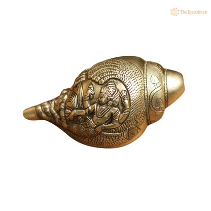 Ganesha Brass Conch - A Symbol of Auspiciousness 3.2 Inch